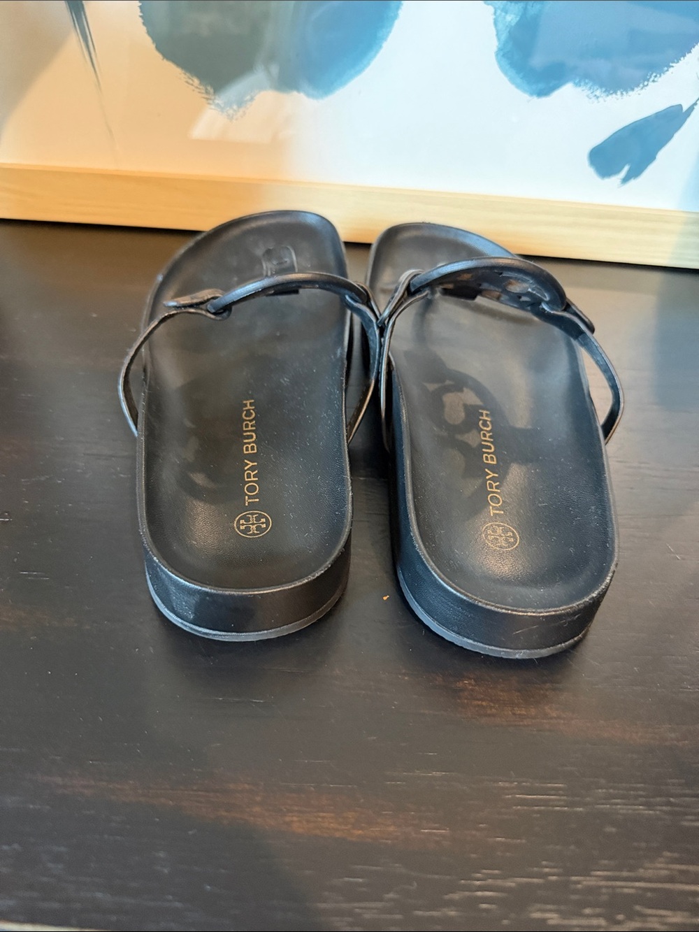 Tory Burch Miller Cloud Thong Sandals Black - Picture 4 of 5